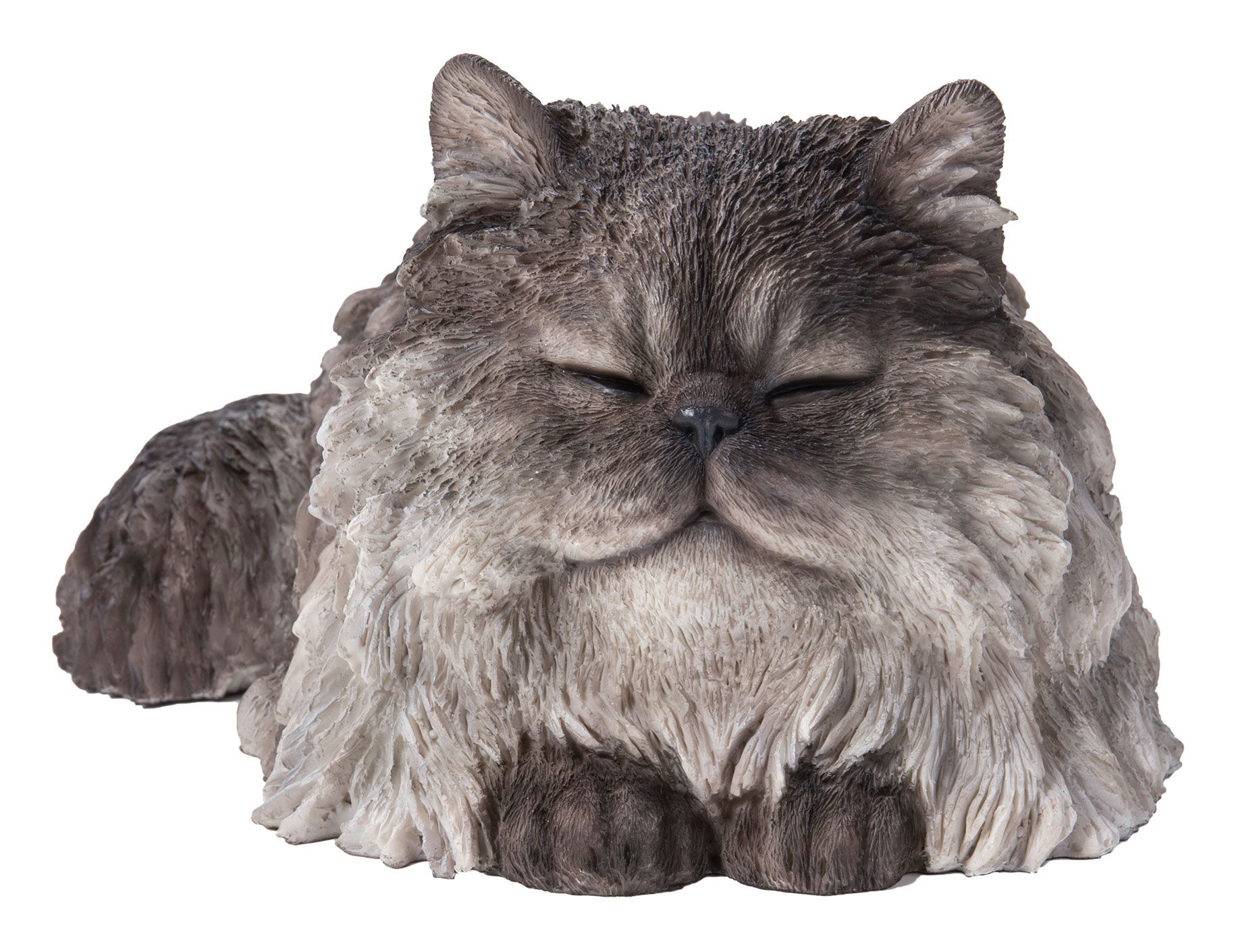 Cat Smoked Grey Persian Laying Lifelike Garden Ornament ...