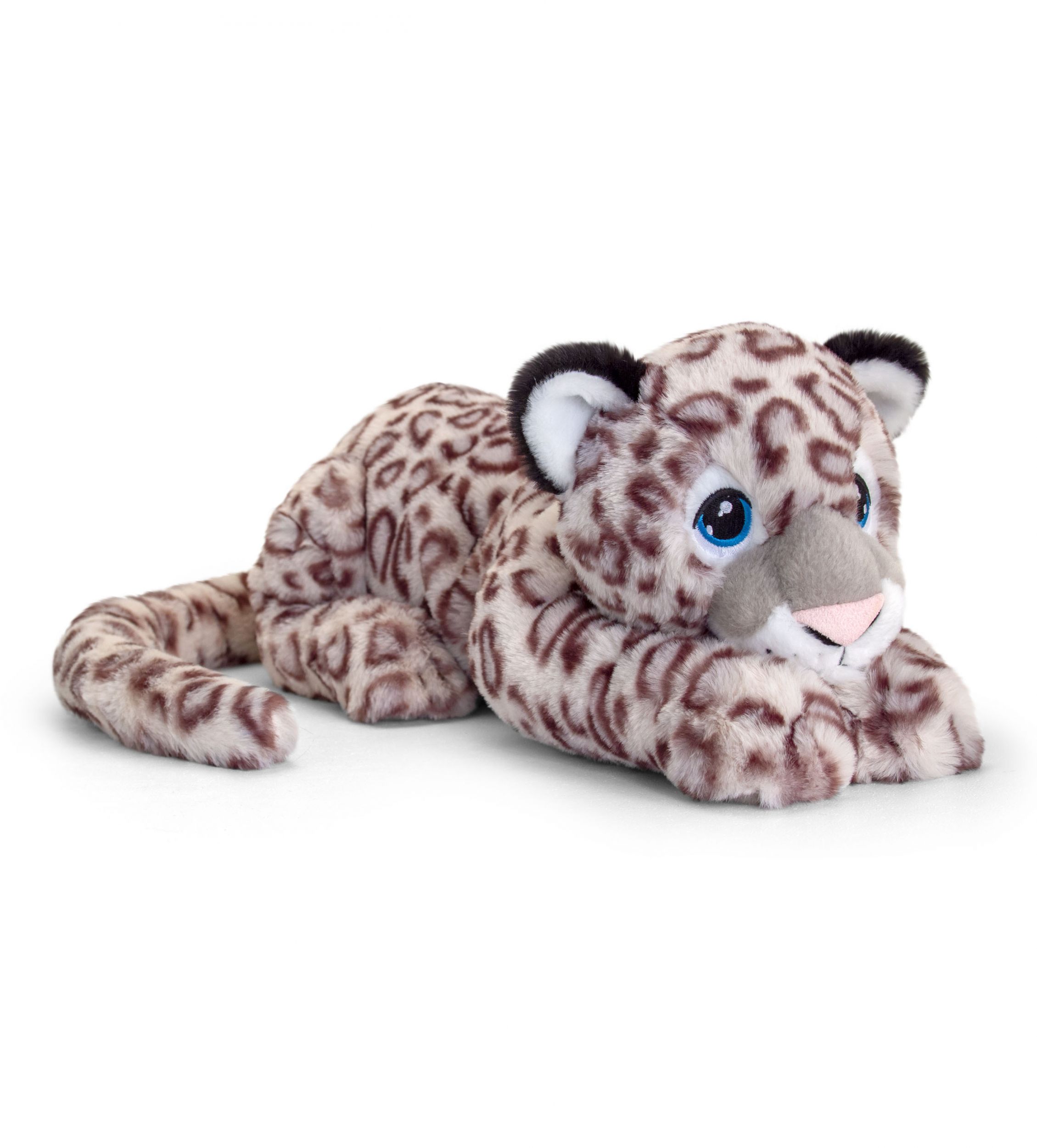 Snow Leopard Plush Soft Toy 45cm - Laying - Keeleco - Keel 100%