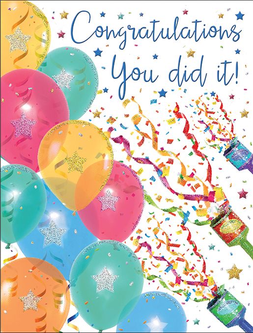 Congratulations Card - You Did It! Balloons - Exams New Job Well Done ...