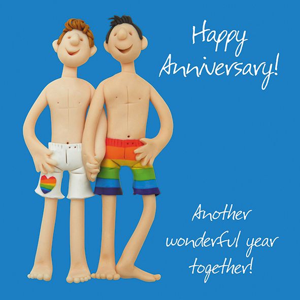 Wedding Anniversary Card Male Gay Couple Funny One Lump Or Two Ebay