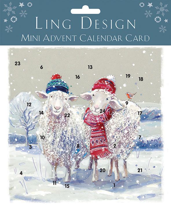 Advent Calendar Christmas Card Keeping Cosy Sheep Ling Design
