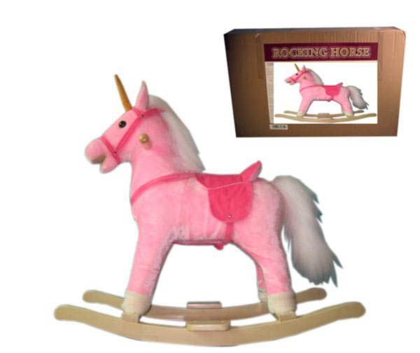 pink unicorn rocking horse