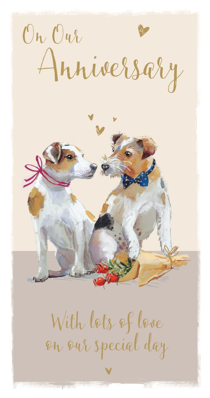 details about wedding anniversary card - our - jack russell - the wildlife  ling design quality