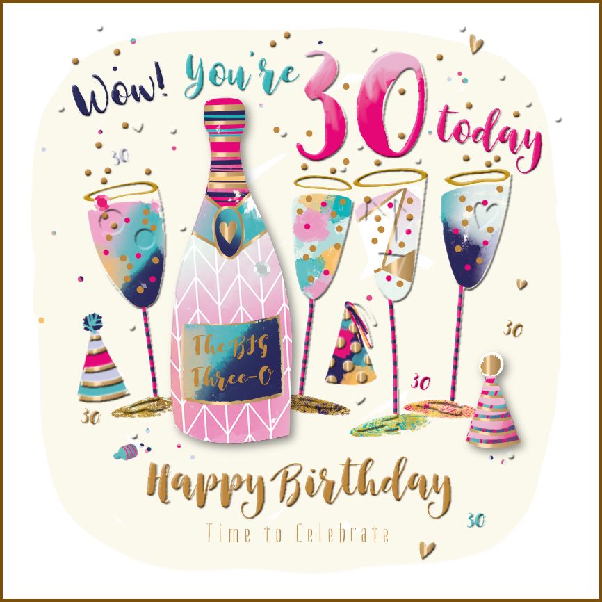 30th Birthday Card - Female Champagne - Strawberry Fizz Talking Pictures 3D NEW 5024474078117 | eBay